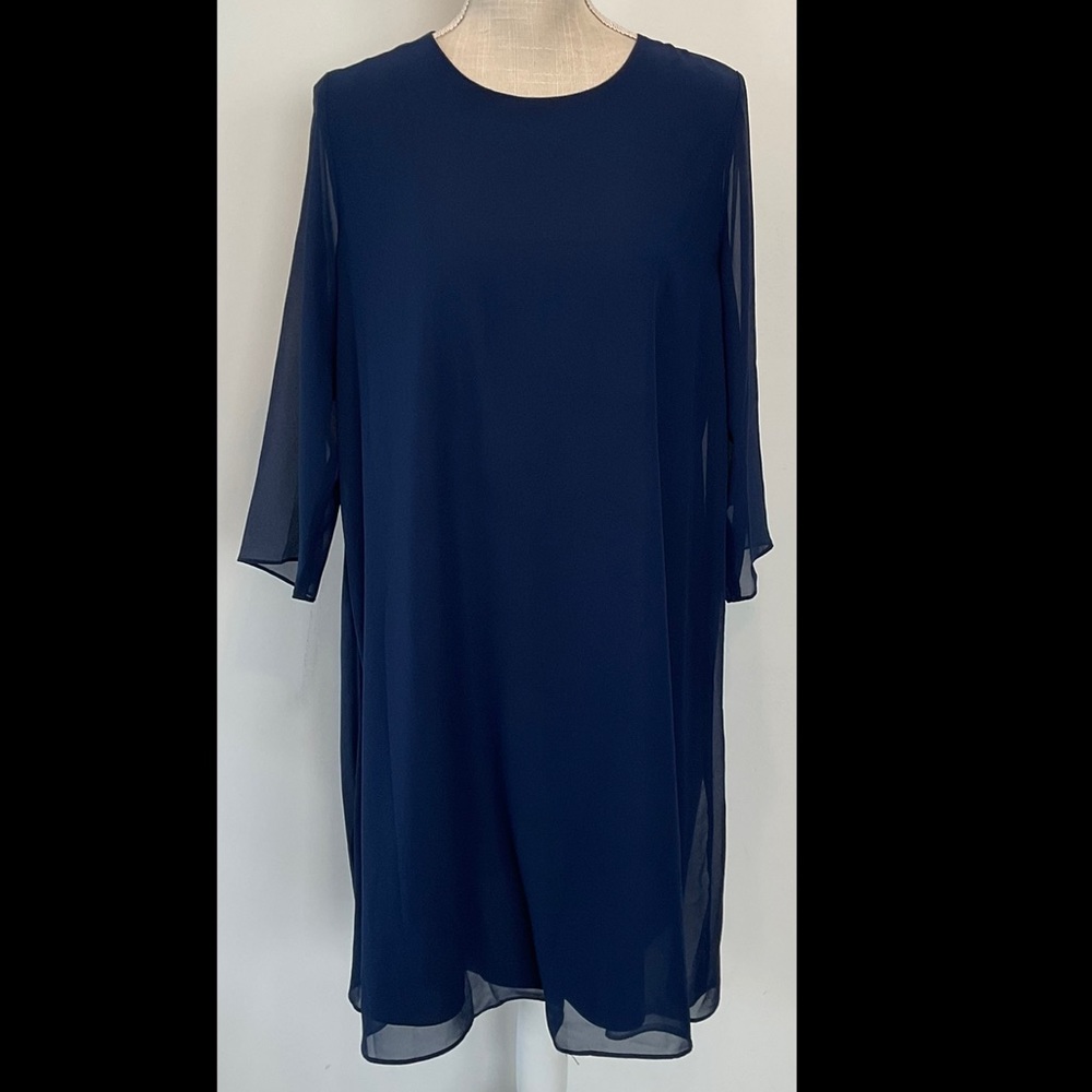 Eva Mendes A Line Dress Lined Sheer Top Layered NWT